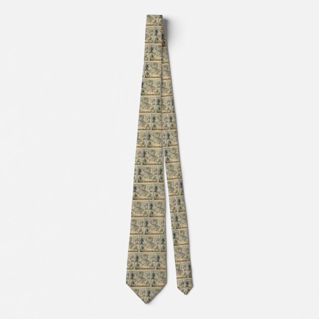 Antike Karte, Amerika Sive Novus Orbis, 1596 Krawatte (Vorderseite)