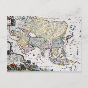 Antike Karte Asiens   1696