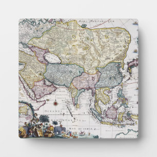 Antike Karte Asiens 1696 Fotoplatte