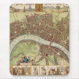 Antike Karte aus dem 17. Jahrhundert von London W. Mousepad