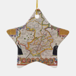 Antike Karte Cambridges Keramik Ornament