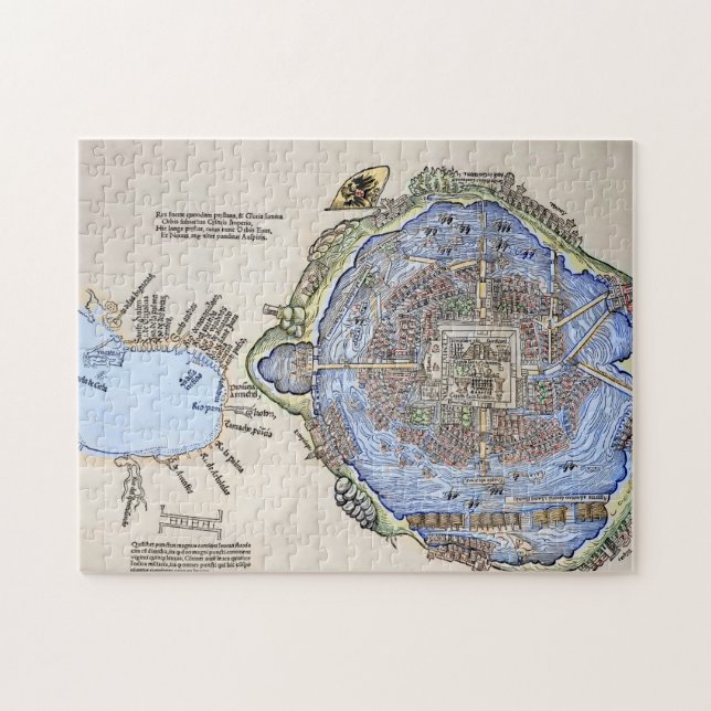 Antike Karte der aztekischen Hauptstadt (Horizontal)