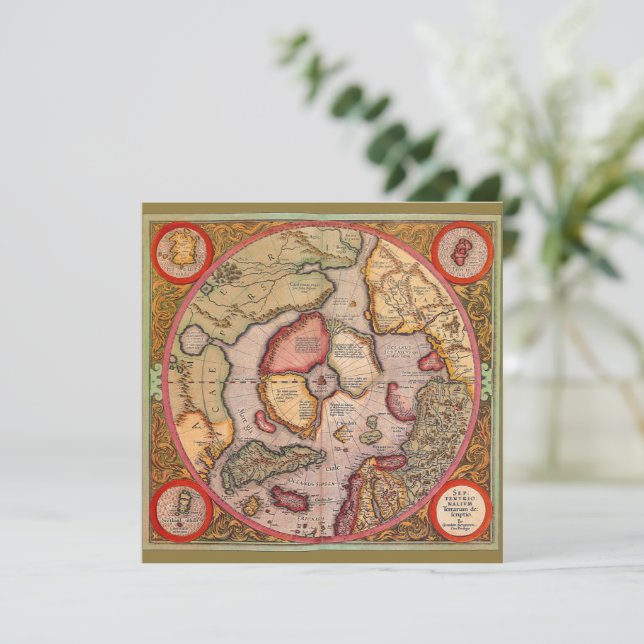 Antike Karte der Nordpol-Karte von Mercator (Stehend Vorderseite)
