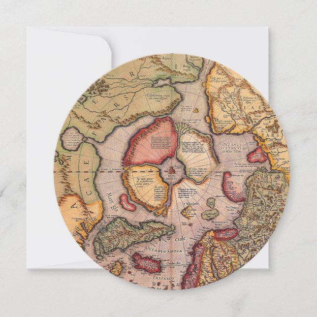 Antike Karte der Nordpol-Karte von Mercator (Vorderseite)