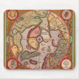 Antike Karte der Nordpol-Karte von Mercator Mousepad