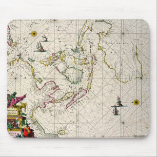 Antike Karte der Ostinseln Mousepad