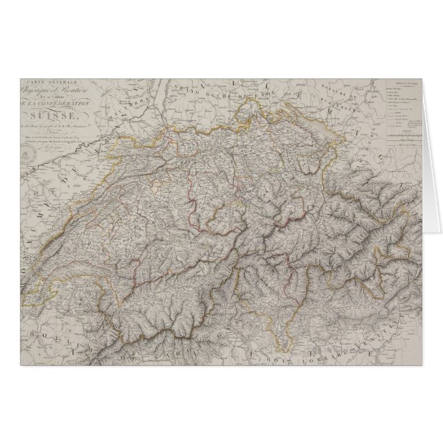 Antike Karte der Schweiz (Vorderseite (Horizontal))
