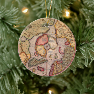 Antike Karte des Nordpols von Mercator Keramikornament