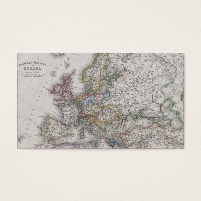 Antike Karte Europas um 1862 (Vorderseite)