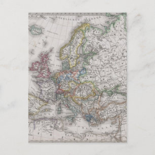 Antike Karte Europas um 1862
