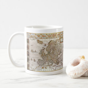 Antike Karte Europas von Willem Jansz Blaeu, c1617 Kaffeetasse