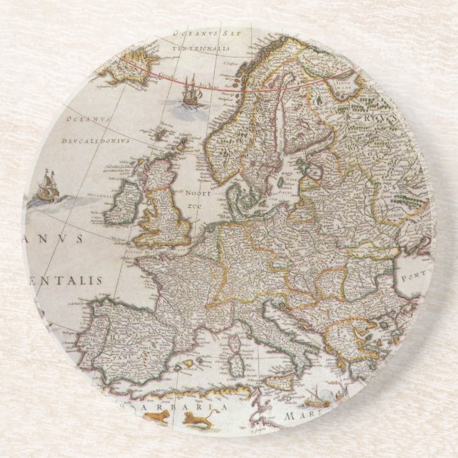 Antike Karte Europas von Willem Jansz Blaeu, c1617 Untersetzer (Vorne)
