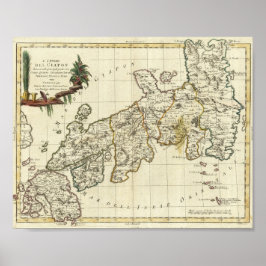 Antike Karte Japans 1785 Poster