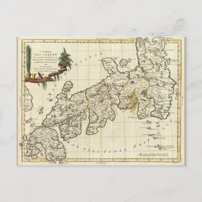 Antike Karte Japans aus dem Jahr 1785 (Vorderseite)
