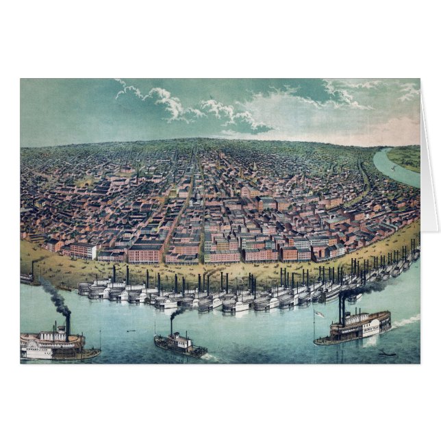 Antike Karte Saint Louis Missouri Mississippi Flus (Vorderseite (Horizontal))