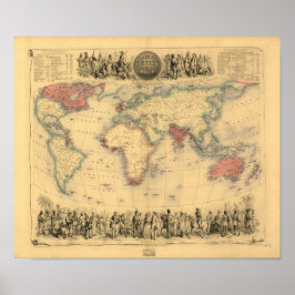 Antike Karte - The British Empire 1850 Poster