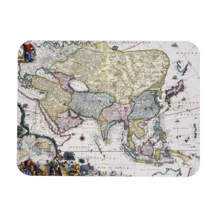 Antike Karte von Asien 1696 Magnet