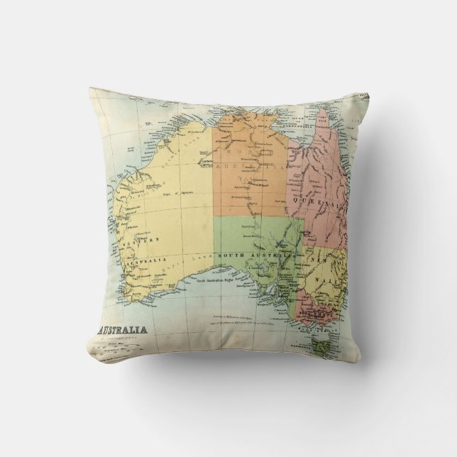 Antike Karte von Australien Kissen (Vorderseite)
