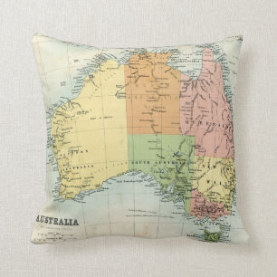 Antike Karte von Australien Kissen