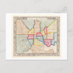Antike Karte von Baltimore, Maryland, von 1867