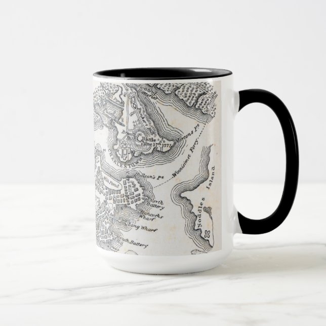 Antike Karte von Boston | 1775-1776 Tasse (Rechts)
