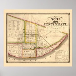 Antike Karte von Cincinnati Ohio Poster