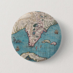 Antike Karte von Florida und von Kuba Button