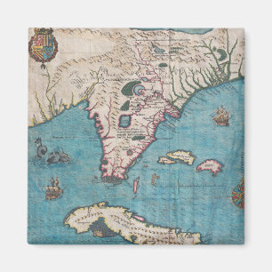 Antike Karte von Florida und von Kuba Magnet