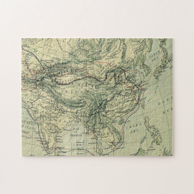 Antike Karte von Indien und Tibet (Horizontal)