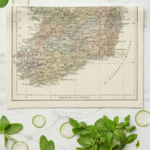 Antike Karte von Irland 1862 Küchen-Tea Towel Handtuch