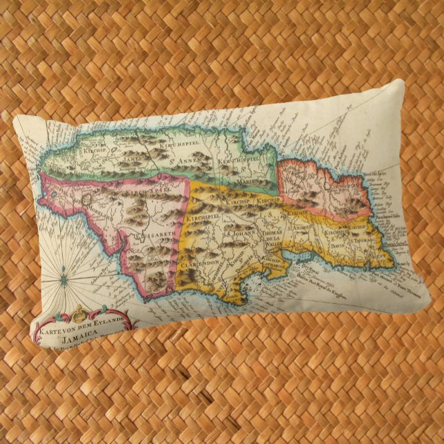 Antike Karte von Jamaika 1758 Lendenkissen (Von Creator hochgeladen)