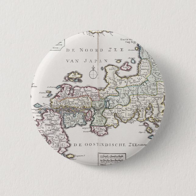 Antike Karte von Japan | 1769 Button (Vorderseite)