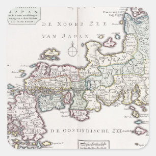 Antike Karte von Japan 1769 Quadratischer Aufkleber