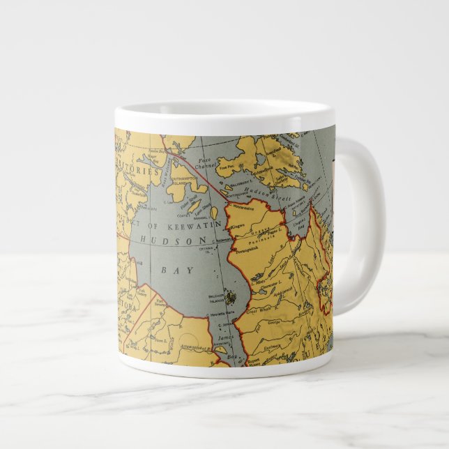 Antike Karte von Kanada Jumbo-Tasse (Vorderseite Rechts)