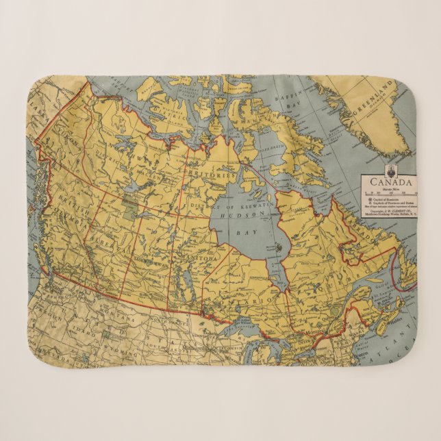 Antike Karte von Kanada Sherpadecke (Vorderseite (Horizontal))