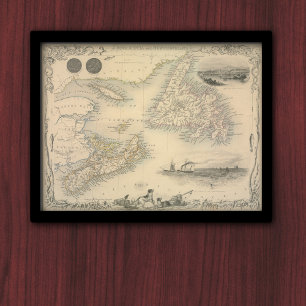 Antike Karte von Neuschottland und von Neufundland Poster