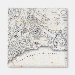 Antike Karte von New York Magnet