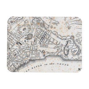 Antike Karte von New York Magnet