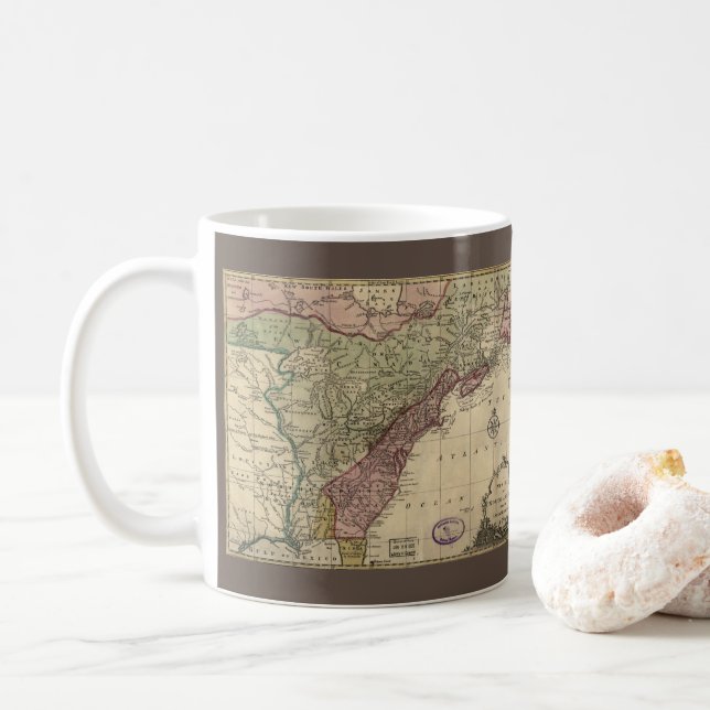 Antike Karte von Nordamerika, restauriert, 1763 Kaffeetasse (Mit Donut)