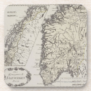 Antike Karte von Norwegen Untersetzer