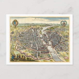 Antike Karte von Paris, Frankreich, 1620
