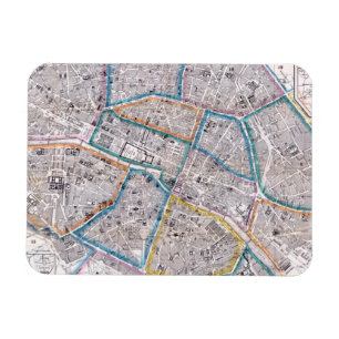 Antike Karte von Paris Magnet