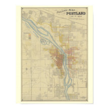 Antike Karte von Portland, Oregon
