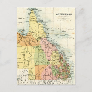 Antike Karte von Queensland Australien