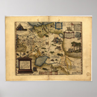 Antike Karte von Russland ORTELIUS ATLAS 1570 A.D. Poster