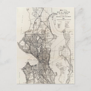 Antike Karte von Seattle Washington