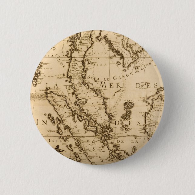 Antike Karte von Südostasien | 1687 Button (Vorderseite)