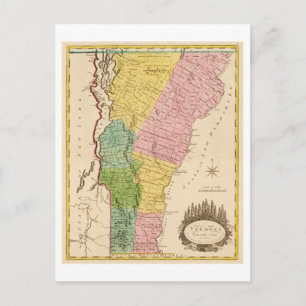 Antike Karte von Vermont aus dem Jahr 1815