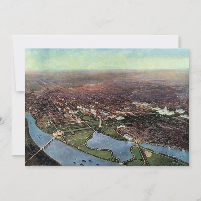 Antike Karte von Washington DC und dem Potomac Riv (Vorderseite)