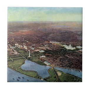 Antike Karte von Washington DC und dem Potomac Riv Fliese